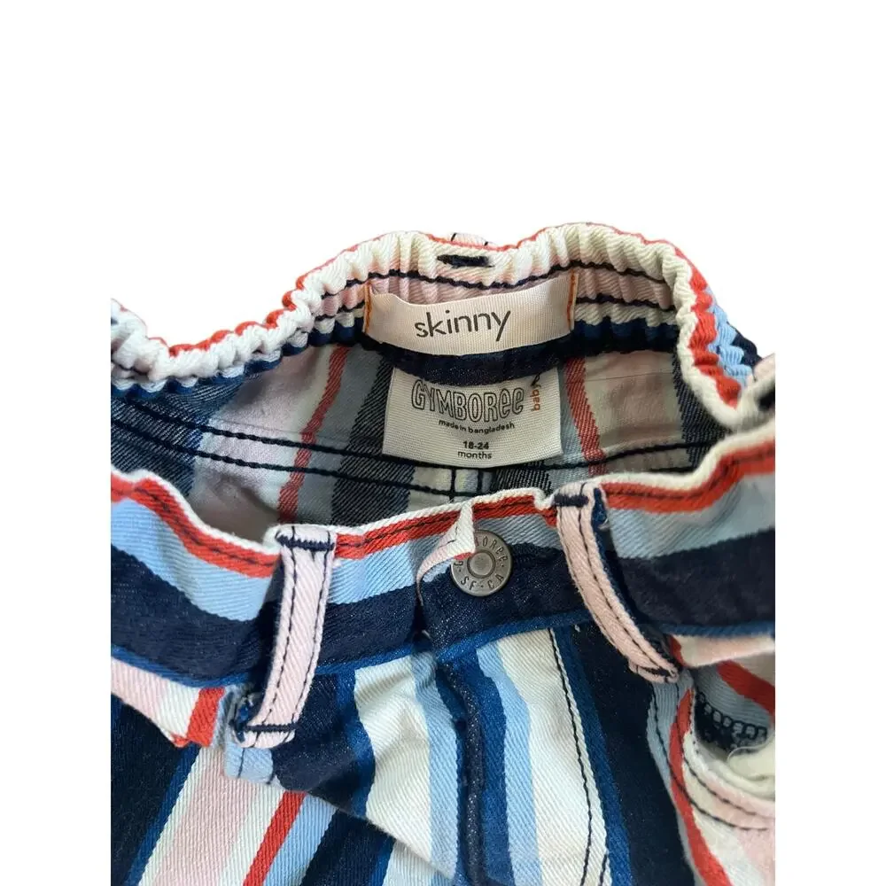 Gymboree Toddler Navy Pink White Striped Pants |18-24M